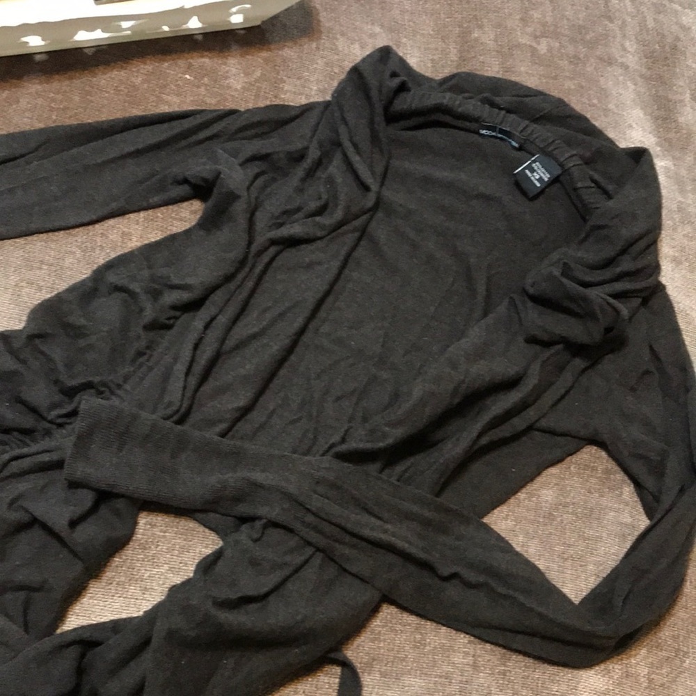 Brown Cotton and Cashmere Open Cardigan